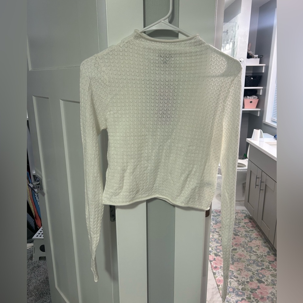 Wild Fable Cream Textured Knit Top